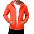 thumbnail image 7 of Dwelliawo Men's Jackets Windbreaker Running Waterproof Softshell Jackets Casual Cycling Outdoor Jacket Lightweight Rain Zip Up Coat with Pocket Clearance Saffron L, 7 of 7