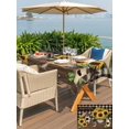 thumbnail image 4 of Outdoor Tablecloth with Umbrella Hole and Zipper, Yellow Sunflowers Rectangle Table Cloth 52x70 Inch Waterproof Tablecloth, Western Star Brown Farmhouse Plaid Picnic Table Cover for Patio Camping, 4 of 7