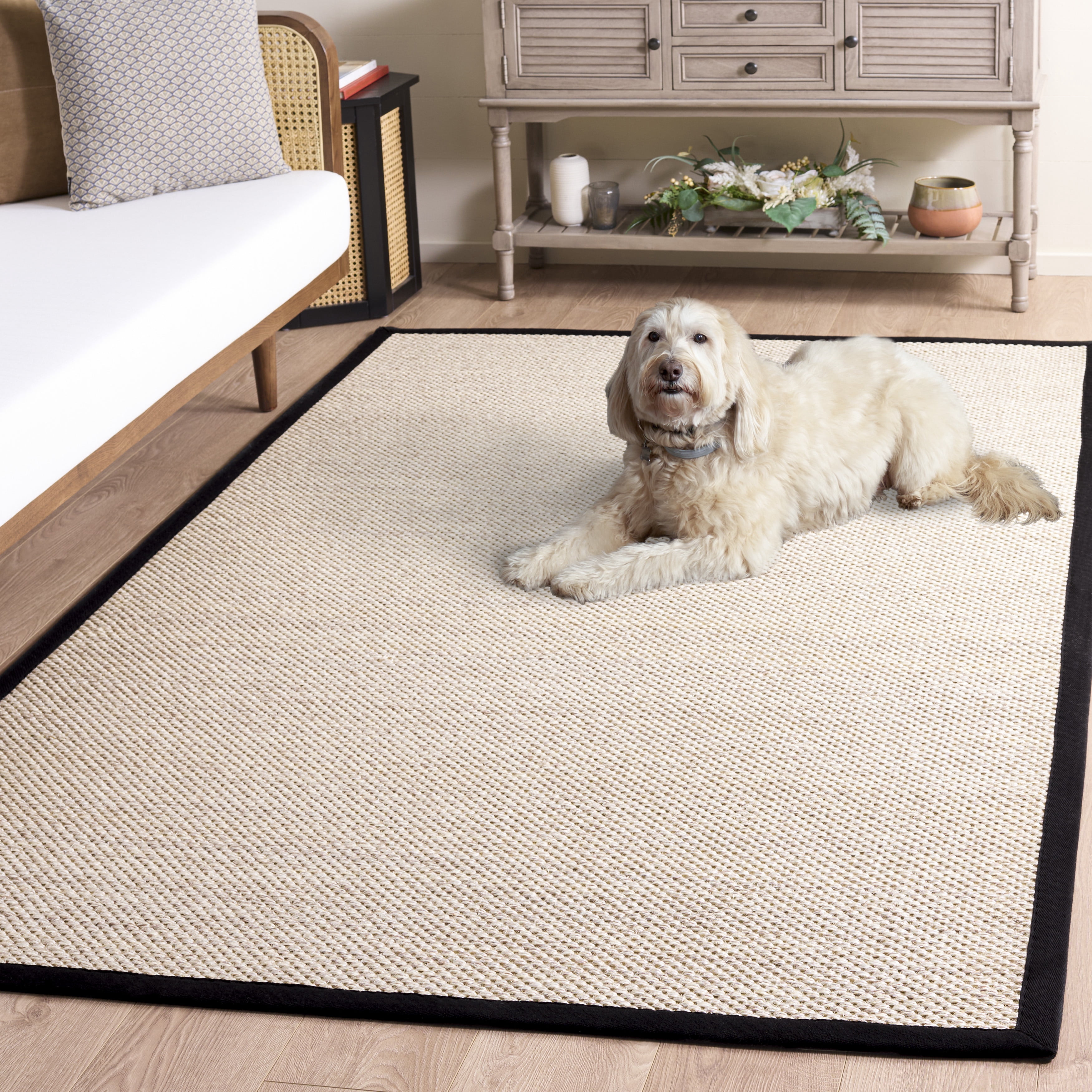 Safavieh Natural Fiber Kentigern Solid Area Rug, Marble/Black, 5' x 8'