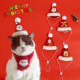 thumbnail image 3 of Harikaji 2PCS Christmas Dog Santa Hat with Scarf, Adjustable Santa Hat for Dog and Xmas Pet Knit Red Scarf with White Pompom Ball, Dog Winter Neck Warmer Scarf, Christmas Party Dressup, 3 of 7