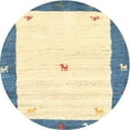 thumbnail image 1 of Ahgly Company Machine Washable Indoor Round Contemporary Cadet Blue Green Area Rugs, 4' Round, 1 of 7