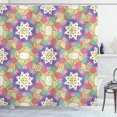 thumbnail image 1 of Unicorn Shower Curtain, Rainbow Colored Mane in Heart Shape with Smiling Sun and Gemstones Childish Cartoon, Fabric Bathroom Set with Hooks, 69W X 75L Inches Long, Multicolor, by Ambesonne, 1 of 3