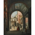 thumbnail image 2 of Giuseppe Bernardino Bison 15x18 Gold Ornate Wood Frame and Double Matted Museum Art Print Titled - Portic, 2 of 4