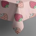 thumbnail image 5 of Red Strawberry Plants Pink Pattern Square Tablecloth,Waterproof Square Table Cover,Wipeable Spillproof Washable Table Cover for Home Kitchen Party Decor 60"x60"(152x152cm), 5 of 6