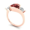 thumbnail image 2 of Three-Stone Engagement Ring for Women - 3.5ct Natural Garnet in 14K Rose Gold Promise Ring, 2 of 6