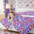 thumbnail image 3 of Manfei Kawaii Rainbow Twin Comforter Sets 2pcs,Flowers Butterflies Bedding Set,1 Comforter and 1 Pillowcase,Reversible, 3 of 6