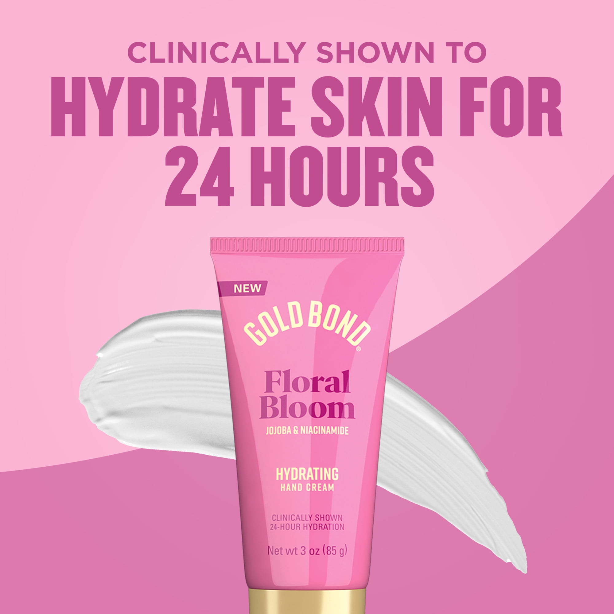 Gold Bond Floral Bloom Hydrating Hand Cream, Lightweight Everyday Hand Cream with Jojoba to Hydrate Skin and Niacinamide to Help Restore Skin’s Moisture Barrier, Fresh Floral Bloom Scent, 3 oz
