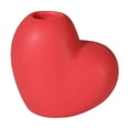 thumbnail image 2 of Red Heart-Shaped Ceramic Candle Holder - 3.15x2.76in Home Decor for Valentine's Day/Anniversary, Elegant Tabletop Candle Holder (1PC), 2 of 6