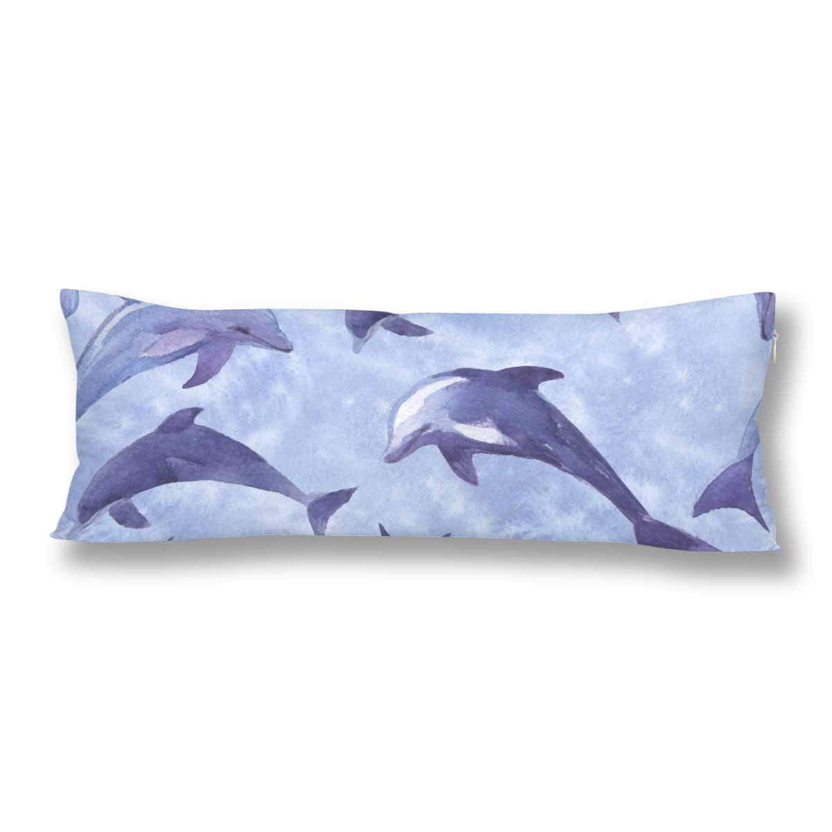 Gckg Cute Dolphins On Waves Body Pillow Covers Case