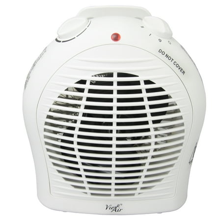 Vie Air 1500W Portable 2-Settings White Fan Heater with Adjustable