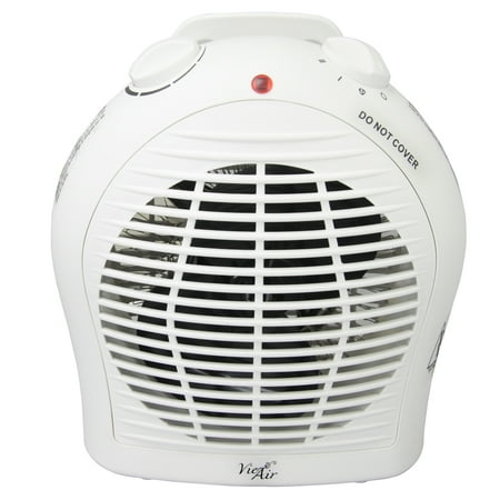 Vie Air 1500W Portable 2-Settings White Fan Heater with Adjustable (Best Fan Heater Review)