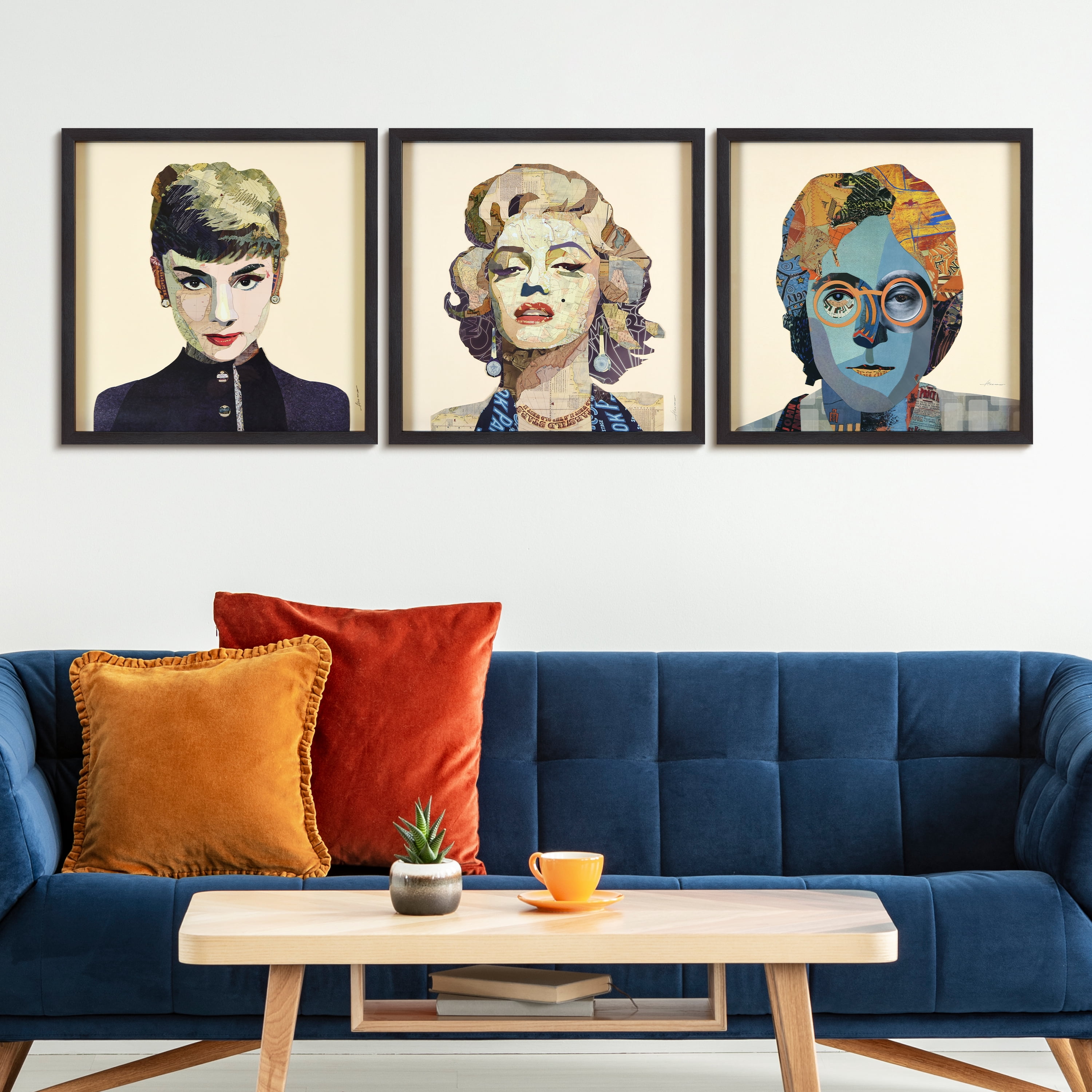 Empire Art Graphic People Framed Art Prints, Set of 3, by Alex Zeng
