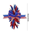 thumbnail image 3 of AYktou 4th of July Wreaths for Front Door-19.6inch Fake Plants Wreaths with Big Bow,Front Porch Decor,Red Blue White Fake Wheats Welcome Sign Wall Ornaments for Home Window Festival Celebration Decor, 3 of 6