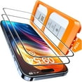 thumbnail image 2 of 2-Pack Tempered Glass Screen Protector for iPhone 15 Pro - Instant Installation, Auto-Dust Removal, HD Clarity, Unbreakable 9H+ Hardness, 2 of 22