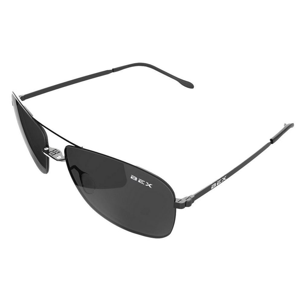BEX Bex Sunglasses Nylon Polarized Titanium Deklyn Black Grey D3X7Q