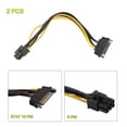 thumbnail image 1 of 2pcs 15pin SATA a 6pin PCI-e PCI Express Cable adaptador para tarjeta de video, 1 of 3