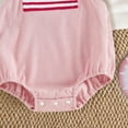 thumbnail image 4 of enyan 4th of July Infant Baby Girls Romper Independence Day Outfit Newborn 3 6 12 18 Months Girl Jumpsuit Overall Pink,0-3 Months, 4 of 4