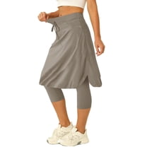 Women 20" Knee Length Tennis Skirt with Built in Legging Golf Skirts Skirted Legging with Pockets