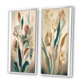 thumbnail image 3 of Designart "Wildflowers in Faded Vintage Palette II" Floral Framed Wall Art Set Of 2 - Traditional Beige Gallery Wall Frame Set For Home Decor, 3 of 6