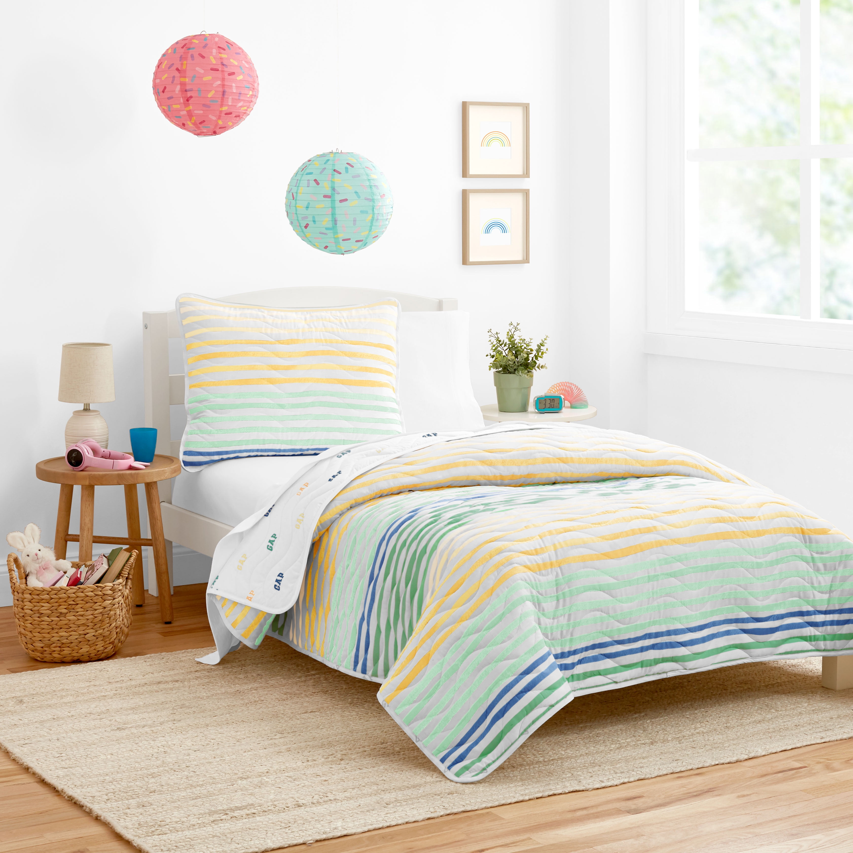Twin Multi Stripe Reversible Comforter Pillowfort 