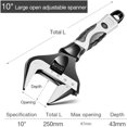 thumbnail image 2 of Llave inglesa ajustable universal profesional para tuerca de 6", 2 of 5