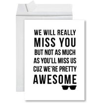 Koyal Wholesale Funny Jumbo Retirement Card With Envelope 8.5 x 11 inch, Farewell Office, Miss You, We're Pretty Awesome