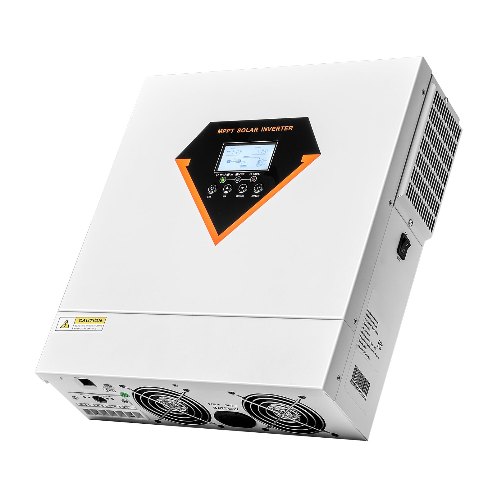 KFFKFF Solar Power Converter, 3000W, Comprehensive Pure Sine Wave Energy Converter Charger, 24V DC to 110/120V AC, Integrated 100A MPPT Solar Regulator, for Off-Grid System Acid Lithium Battery