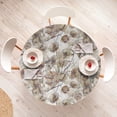 thumbnail image 4 of Ambesonne Vintage Fitted Round Tablecloth, Aquarelle Cotton Floral Art, 56"- 60" Diameter, Pale Khaki Purple Orange, 4 of 5