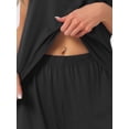 thumbnail image 5 of DARING DIVA Women's Jersey Knit V Neck Soft Casual Sleeveless Pajama Sets S Black, 5 of 7
