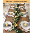 thumbnail image 4 of 13 Inch Round Placemats Set of 6, Cardinal Bird Non Slip Heat Insulation PP Table Mats, Pine Cones Poinsettia Berry Floral Beige Washable Place Mats for Kitchen Dining Party Table Decor, 4 of 7