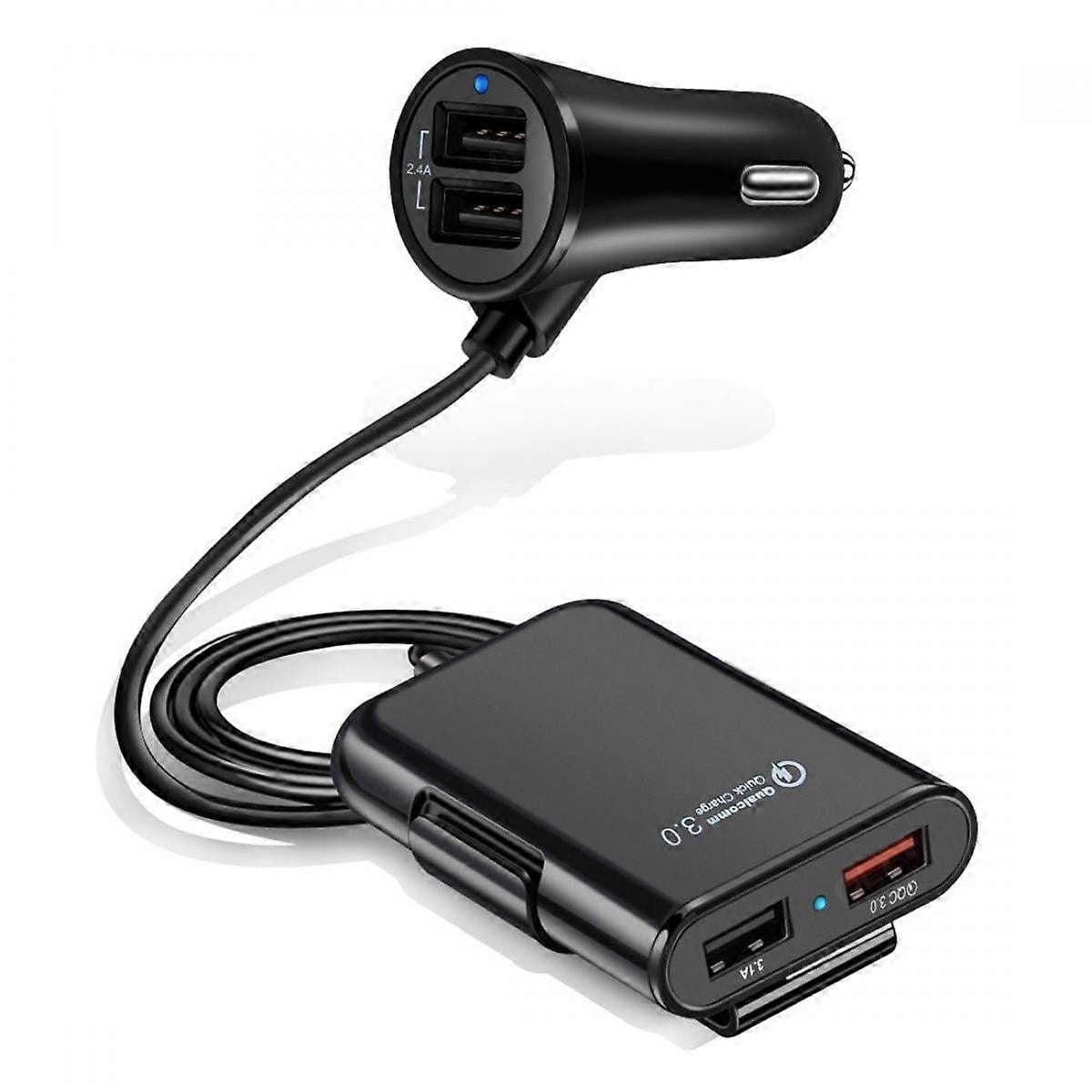 compatible Family Car Charger, [2022 Upgraded] Fast Car Charger Adapter [4 Ports ], QC 3.0 Car Charger, USB Car Charger Cigarette Lighter Adapter_Perfect Gift