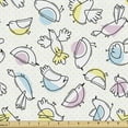 thumbnail image 1 of Birds Fabric by the Yard, Themed Like Drawings of Flying Animals on a Polka Dotted Back, Decorative Upholstery Fabric for Chairs & Home Accents, Multicolor by Ambesonne, 1 of 5
