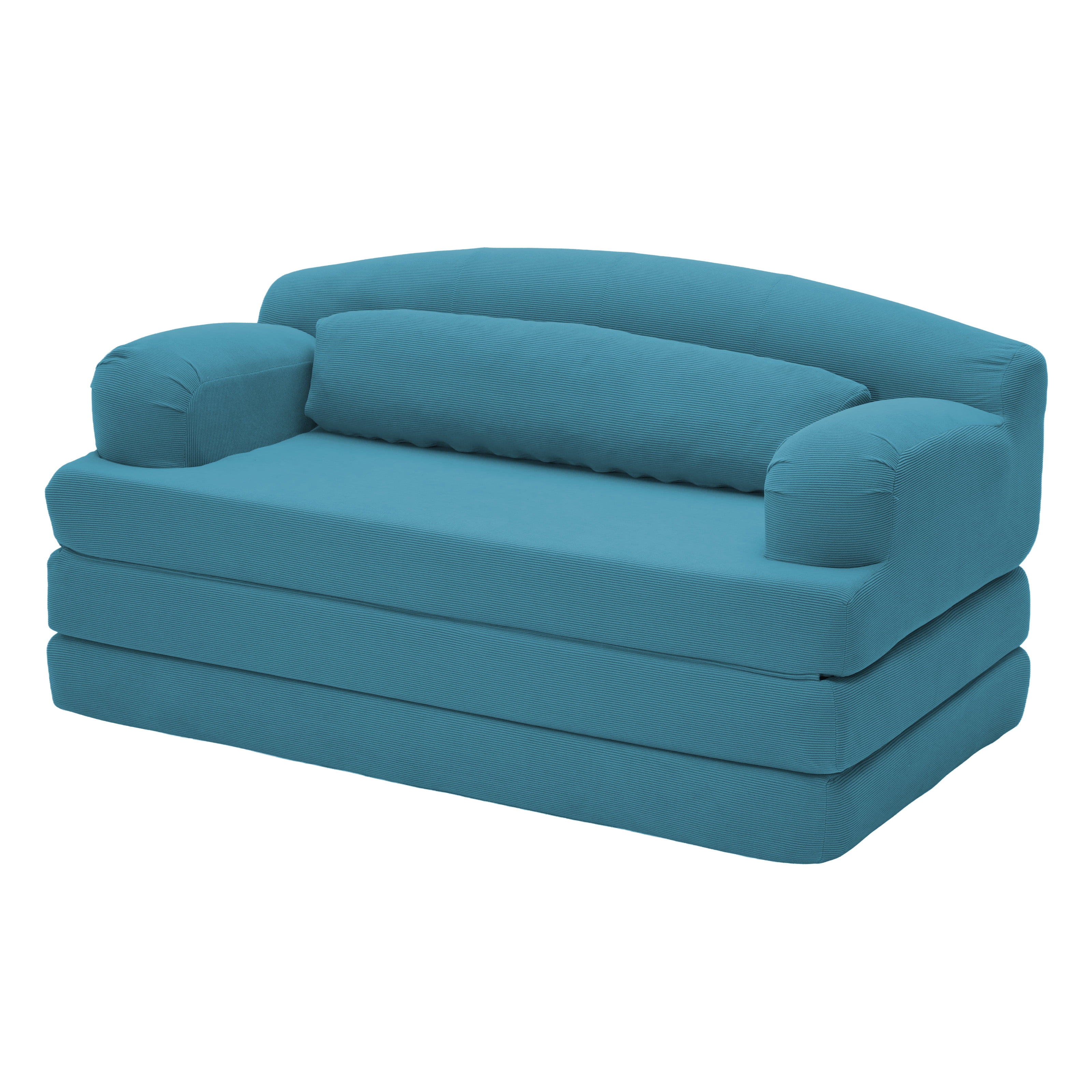 Leumius Futon Sofa Bed, Convertible Sofa Bed,Folding Boneless Couches,Low-Profile Boneless Couch for Living Room,15.8" H Low Seat Small 57" Foldable Floor Sleeper Mattress Lounge Space‑Saving