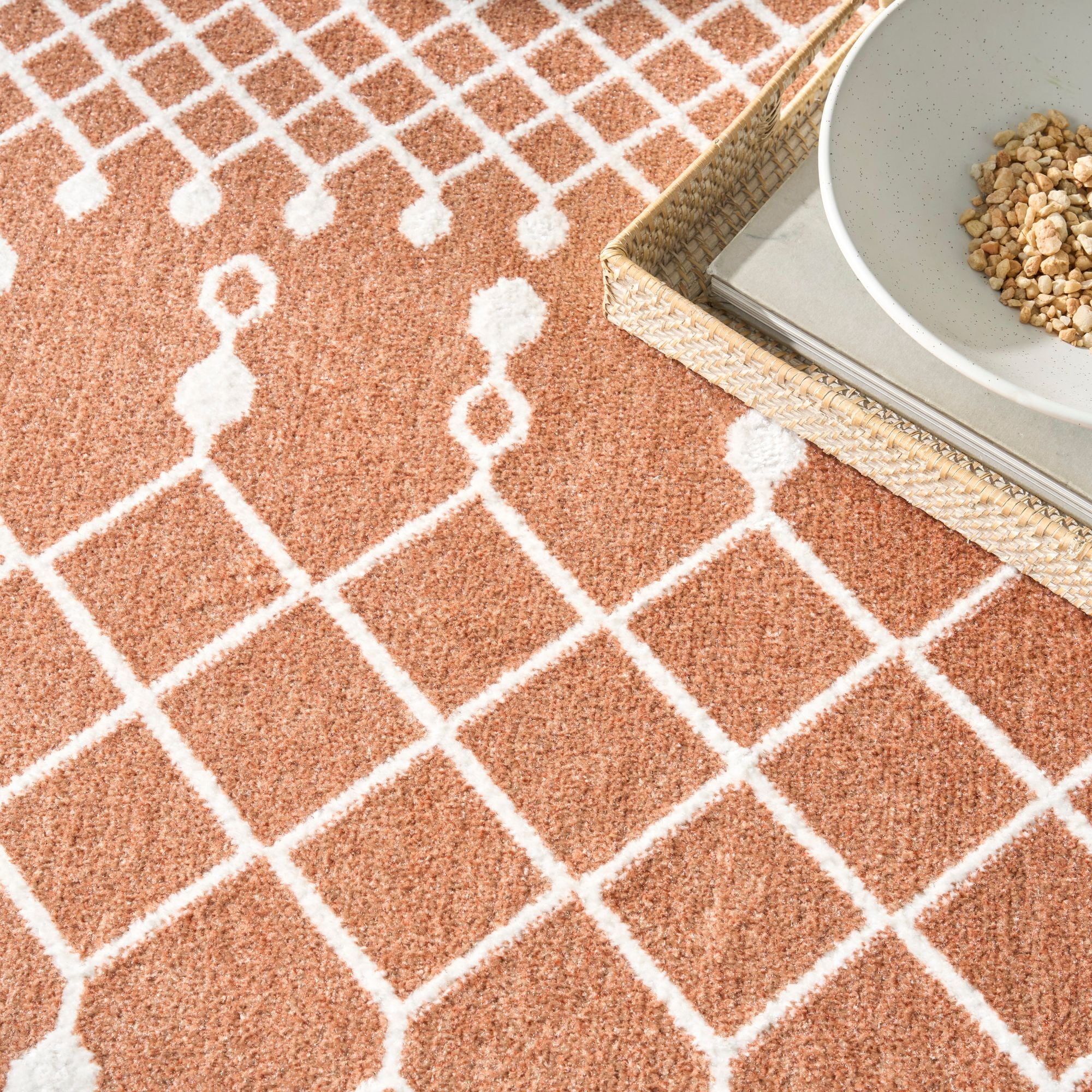 Nourison Astra Machine Washable 9' x 12' Copper Bohemian Indoor Flatweave Rug
