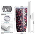 thumbnail image 6 of 20oz Tumblers Dark Blue Christmas Pattern Stainless Steel Vacuum Insulated Double Wall Travel Tumbler Cups Mug with Lid and Straw,Cleaning Brush for Cold & Hot Drinks, 6 of 7