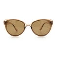 thumbnail image 3 of Women Chic Mod Oversized Cat Eye Designer Fashion Sunglasses Clear Beige - Brown, 3 of 7