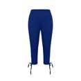 thumbnail image 4 of Women's Leggings Women'S Solid Color Tie Bow High Waist Yoga Cropped Pants Lightweight And Comfortable Solid Color Soft Casual Pajama Pants Leggings,Blue Women's Legging S, 4 of 6