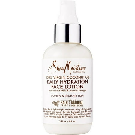 Shea Moisture 100% Virgin Coconut Oil Daily Hydration Face Lotion 3 oz (Pack of 6)