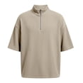 thumbnail image 4 of Guluxicc Men's Corduroy Shirts Quarter Zip Short Sleeve Shirts for Everyday Wear Summer Casual Outfits, 4 of 4