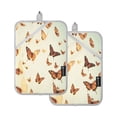 thumbnail image 2 of 2-Pack Pot Holders Heat Resistant Kitchen Oven Mitts 7x9.8in for Oven, Microwave & BBQ Butterflies Flying in The Air, 2 of 7