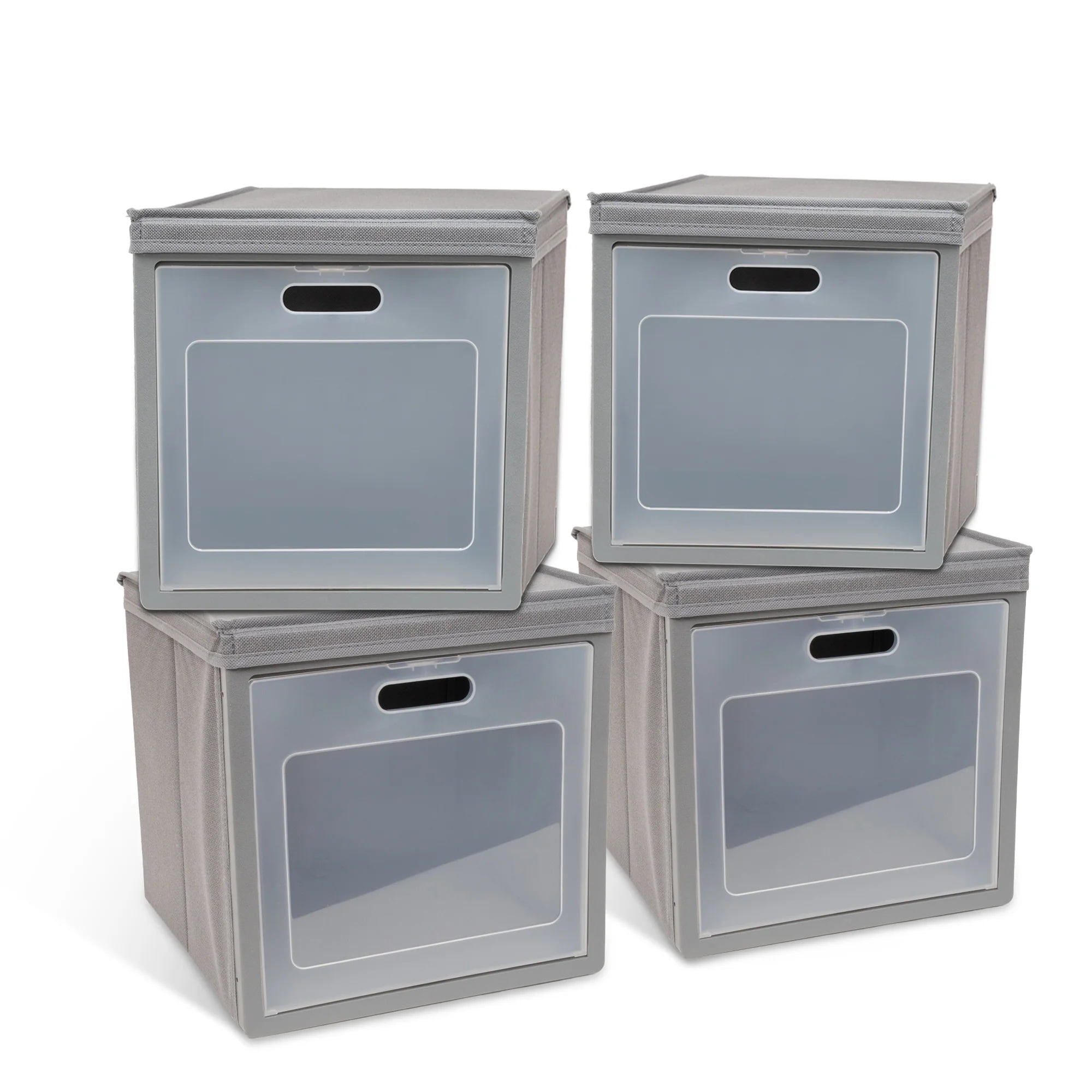 Mainstays Grey Stackable Fabric Shoe Storage Organizer for Closets