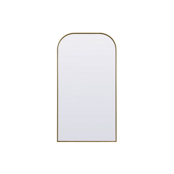 Elegant Decor Metal Frame Arch Full Length Mirror 35X66 Inch In Brass