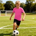 thumbnail image 6 of Amidoa Girls Short Sleeve Crewneck Summer Solid Color T Shirts Kids Casual Tops Pink Size 7, 6 of 8