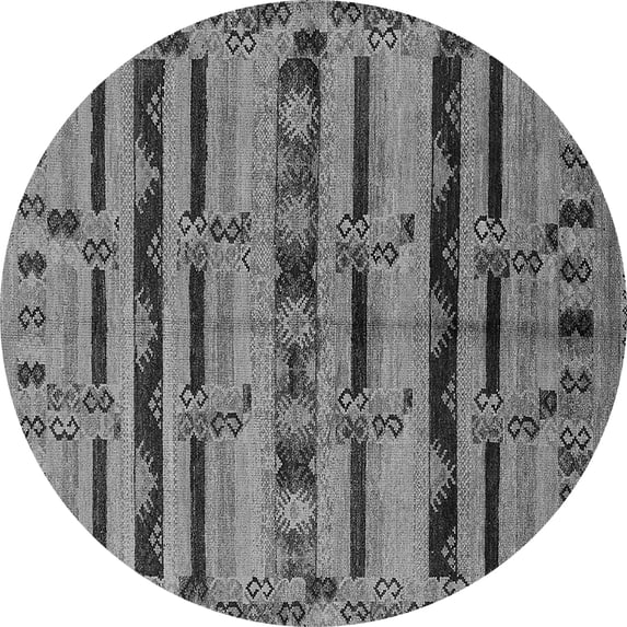 Ahgly Company Indoor Round Oriental Gray Industrial Area Rugs, 3' Round