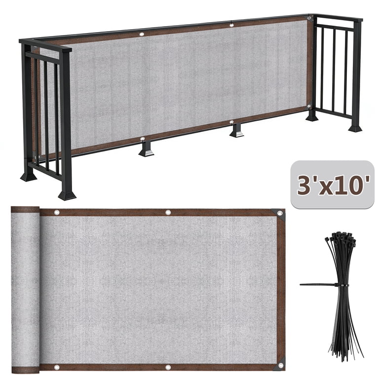 Meromore 3ft x 10ft Grey Privacy Screen, UV Protection photo 1