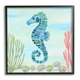 thumbnail image 2 of Stupell Industries Mosaic Seahorse Clam Seashells Ocean Floor Reef Framed Wall Art, 17 x 17, Design by Katie Doucette, 2 of 5