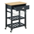 thumbnail image 3 of Hampton Engineered Wood Kitchen Cart With Wood Top and Blue Stone Base, 3 of 10