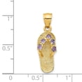 thumbnail image 3 of Auriga 14K Yellow Gold Cubic Zirconia Birthstone Flip Flop Pendant for Women (L-25 mm,W-8 mm), 3 of 5