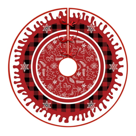 EWASWON Christmas 30 Inch Trimmed Christmas Tree Skirt with Sparkling Sequins - Easy to Install, Christmas Decorations for Home, Office & Presents