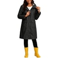 thumbnail image 7 of Zpanxa Womens Winter Jackets Long Hooded Waterproof Raincoat Striped Lined Lightweight Windbreaker Outdoor Jacket with Pockets Casual Travel, 7 of 7